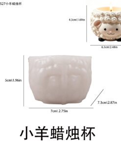 Alternative view of Vedini Concrete Cartoon Sheep Storage Candle Cup Silicone Mold JKB-3469