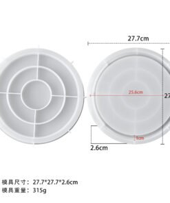 Vedini Concrete Round Storage Tray Silicone Mold DIY Plaster Cement Resin Epoxy Coaster Round Tray Mold JKB-3485 - Large