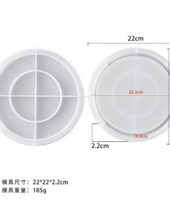 Vedini Concrete Round Storage Tray Silicone Mold DIY Plaster Cement Resin Epoxy Coaster Round Tray Mold JKB-3485 - Medium