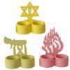 Poppy Aromatherapy Plaster Double Cup Candle Holder Silicone Mold – 2 Cavity Symbol & Fire Flame Design | Resin, Gypsum, Cement & DIY Casting Mould JKB-3474 - Image 2