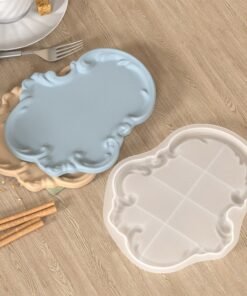 Vedini Concrete Embossed Lace Tray Resin Silicone Mold Glue DIY Asymmetrical European Plaster Storage Tray Fruit Tray JKB-3476
