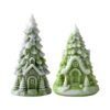 Vedini New Christmas Tree House Scented Candle Mold DIY Christmas Candle Gypsum Resin Silicone Mold JKB-3487 - Image 3
