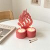 Poppy JKB-3474 Double Cup Candle Holder Silicone Mold – Fire Flame Design