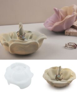 Vedini Concrete Resin Gypsum Cement Flower Rose Ring Silicone Mold JKB-3468