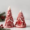 Vedini New Christmas Tree House Scented Candle Mold DIY Christmas Candle Gypsum Resin Silicone Mold JKB-3487 - Image 5