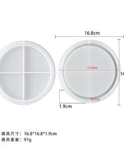 Vedini Concrete Round Storage Tray Silicone Mold DIY Plaster Cement Resin Epoxy Coaster Round Tray Mold JKB-3485 - Small