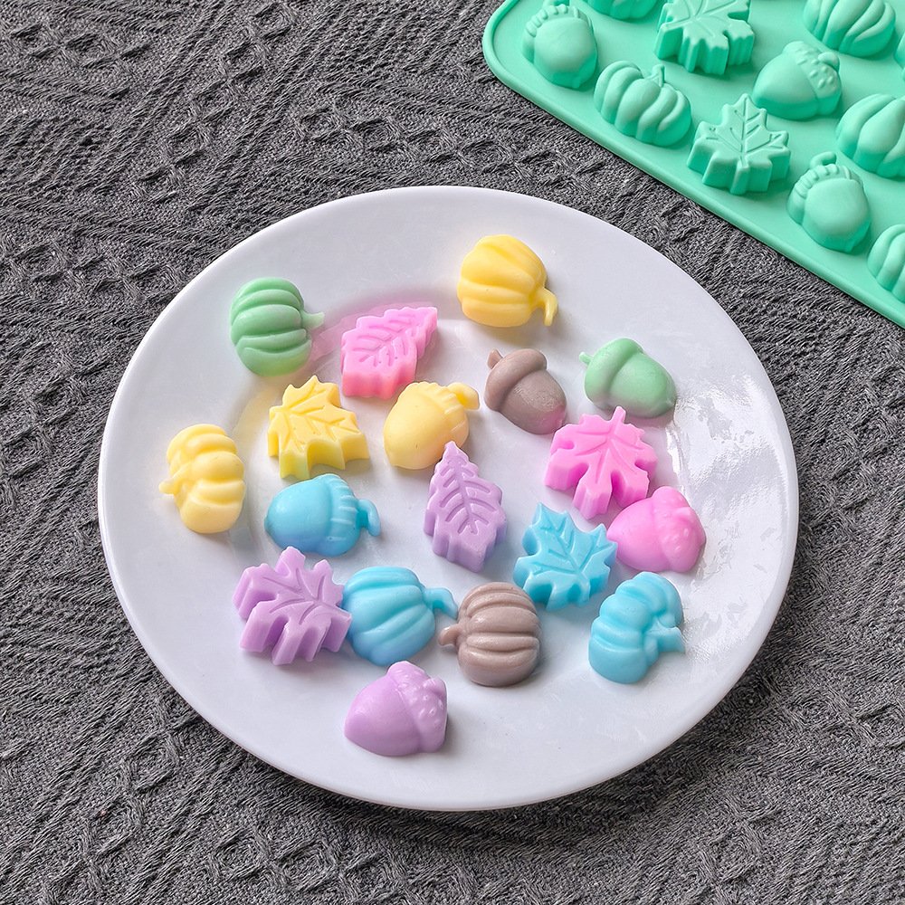 Vedini 18 Cavity Leaf, Pumpkin, Acorn Silicone Chocolate Mold DIY Cake Candy Decoration Mold JKB-3450 - Image 4