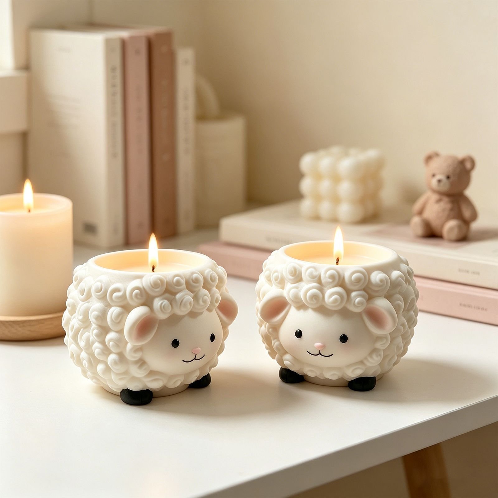 Vedini Concrete Cartoon Sheep Storage Candle Cup Silicone Mold JKB-3469 - Image 5