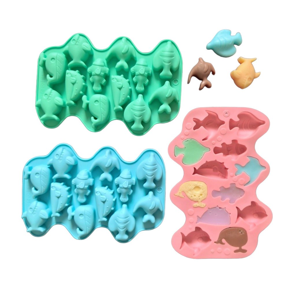 Vedini 12 Cavity of 6 Different Marine Fish Shaped Silicone Molds JKB-3453 - Image 2