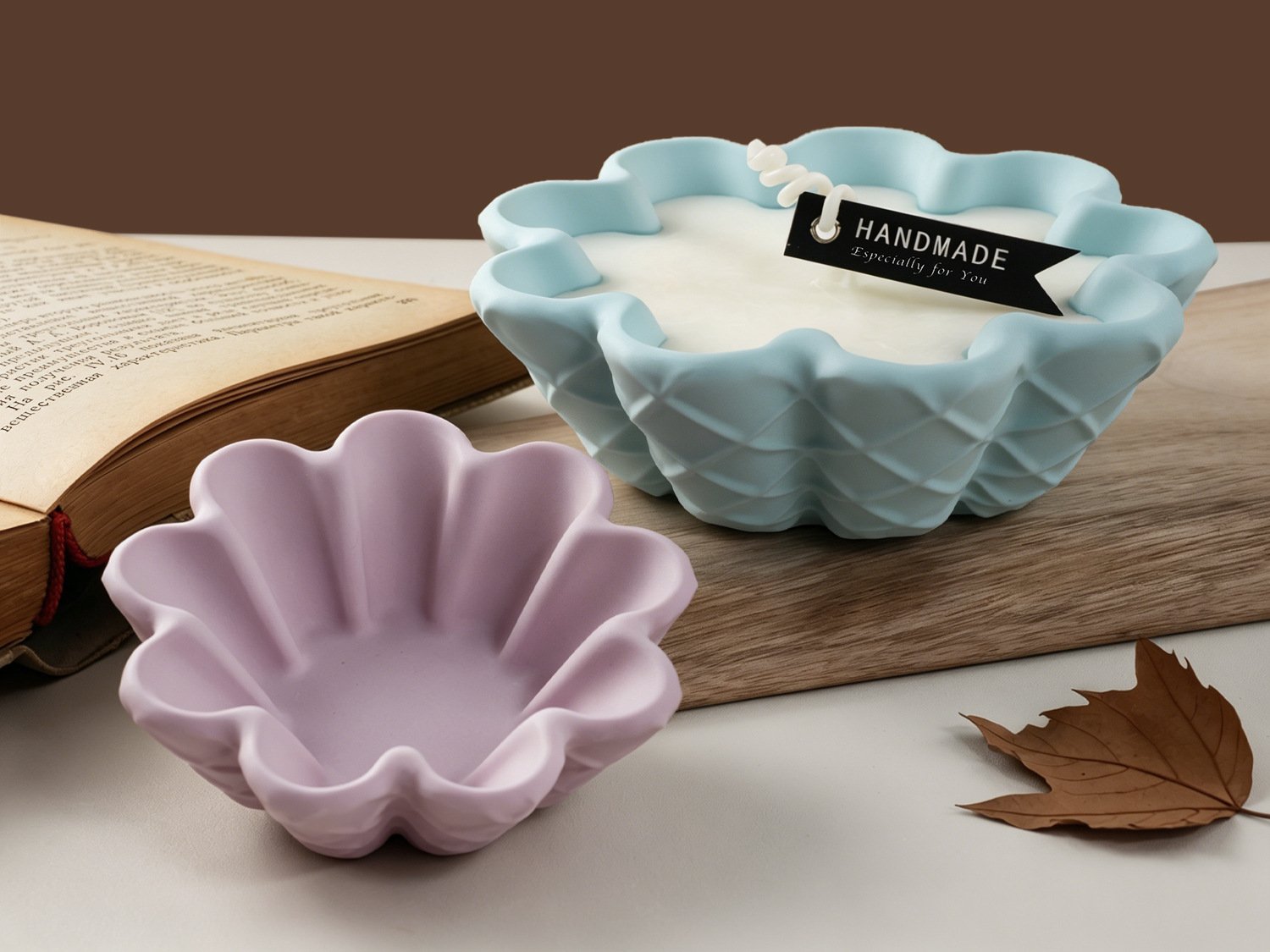 Vedini DIY Resin Cement Irregular Mini Flower-Shaped Waffle Bowl Large and Small Candle Bowl Storage Bowl Mirror Silicone Mold JKB-3465 - Image 5