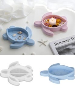 Vedini Concrete Turtle Tray Silicone Mold, Aromatherapy Gypsum DIY Jewelry Storage Tray, Candle Holder Base Mold JKB-3477