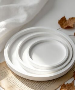 Vedini Concrete Round Storage Tray Silicone Mold DIY Plaster Cement Resin Epoxy Coaster Round Tray Mold JKB-3485