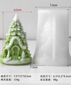 Vedini New Christmas Tree House Scented Candle Mold DIY Christmas Candle Gypsum Resin Silicone Mold JKB-3487 - Type A
