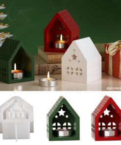 Vedini Concrete Star Hut Candle Holder Base Silicone Mold Gypsum Candle Decoration Mold JKB-3473