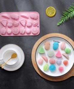 Vedini16 cavity Fruit Banana Apple Strawberry Cake Decoration Mold Handmade Chocolate Mold,DIY Kit Mold JKB-3448