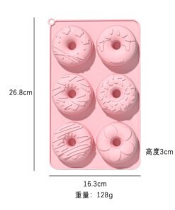 Alternative view of Vedini 6 Cavity Patterned Donut Silicone Mold For Making Soaps And DIY Kits JKB-3451