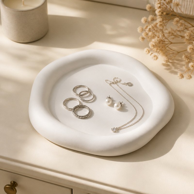 Vedini Concrete Irregular Round Tray Silicone Mold JKB-3467 - Image 3