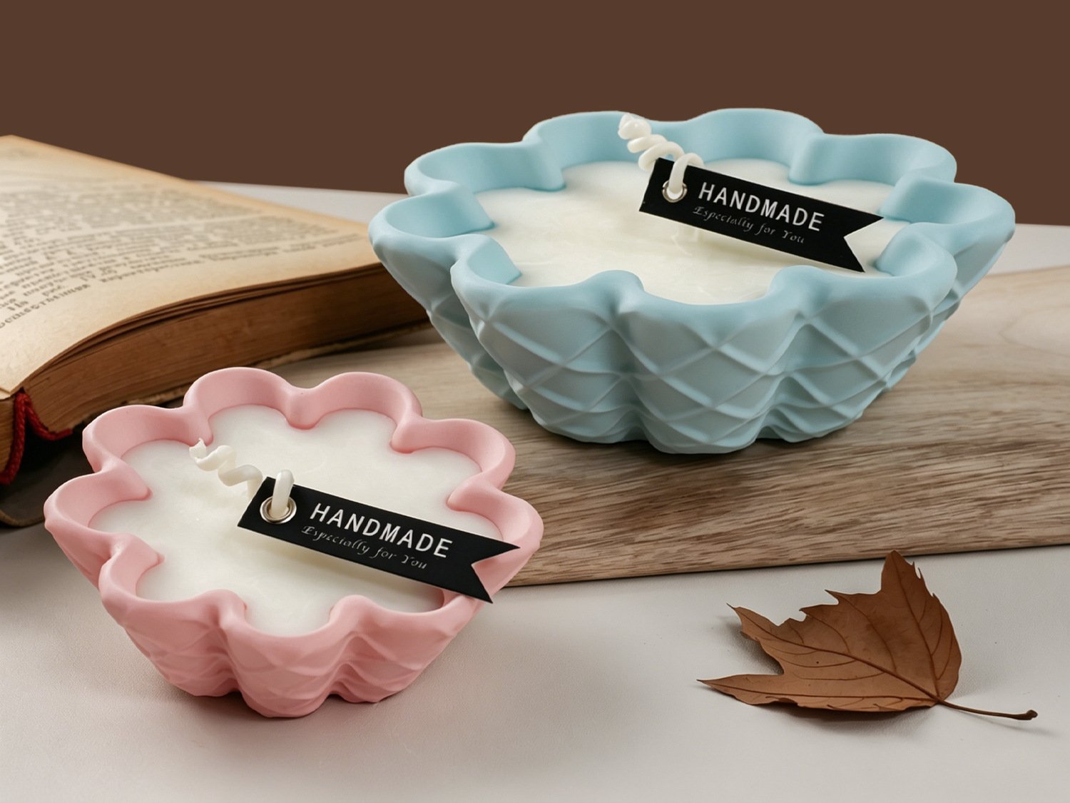 Vedini DIY Resin Cement Irregular Mini Flower-Shaped Waffle Bowl Large and Small Candle Bowl Storage Bowl Mirror Silicone Mold JKB-3465