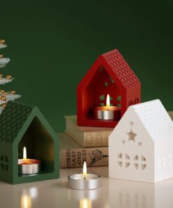 Alternative view of Vedini Concrete Star Hut Candle Holder Base Silicone Mold Gypsum Candle Decoration Mold JKB-3473