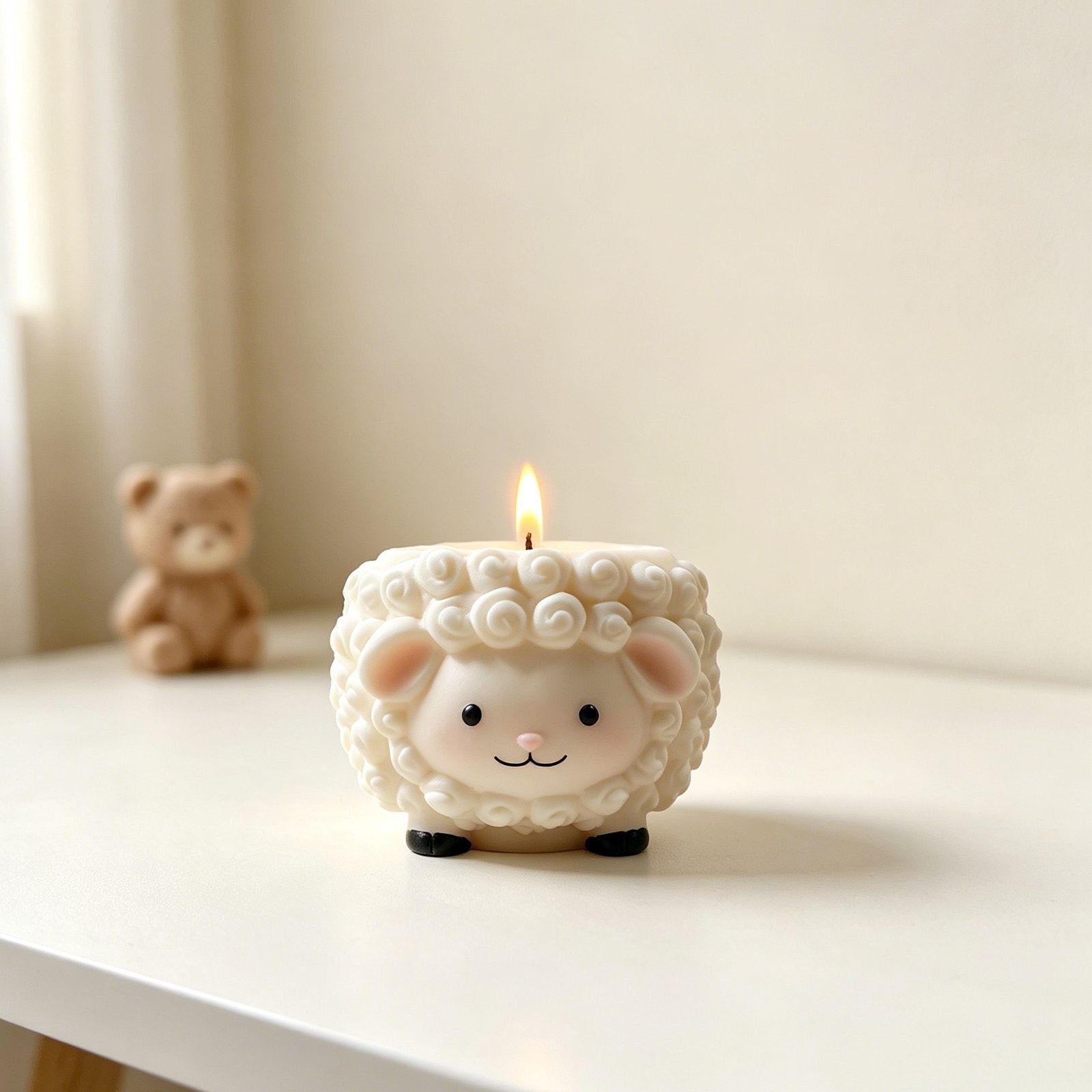Vedini Concrete Cartoon Sheep Storage Candle Cup Silicone Mold JKB-3469 - Image 3