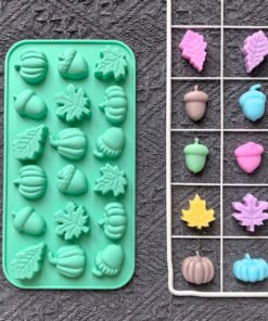 Vedini 18 Cavity Leaf, Pumpkin, Acorn Silicone Chocolate Mold DIY Cake Candy Decoration Mold JKB-3450