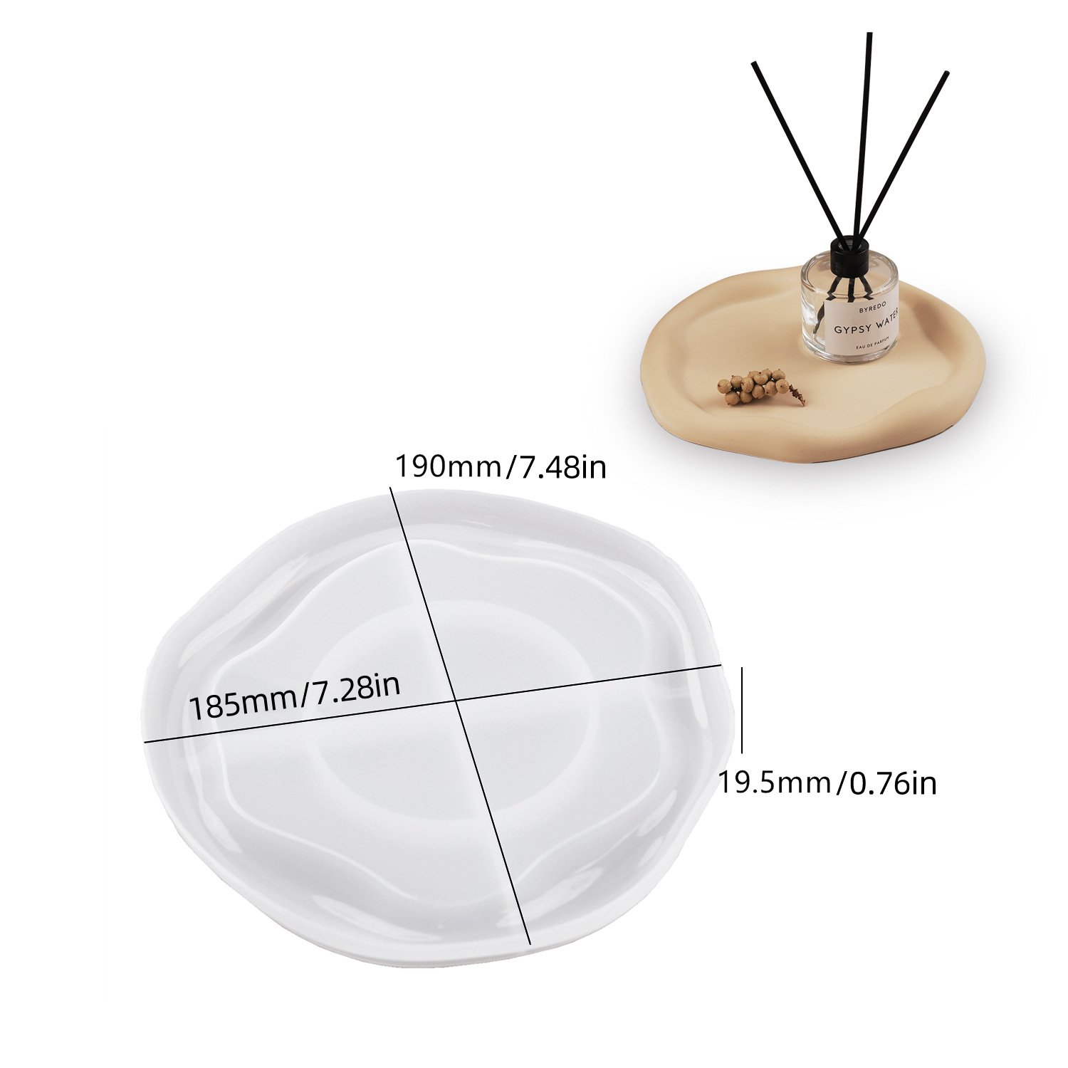 Vedini Concrete Irregular Round Tray Silicone Mold JKB-3467 - Image 4