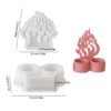 Poppy Aromatherapy Plaster Double Cup Candle Holder Silicone Mold – 2 Cavity Symbol & Fire Flame Design | Resin, Gypsum, Cement & DIY Casting Mould JKB-3474 - Image 6