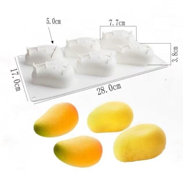 Vedini 6 Cavity Mango Fruit Silicon Mold JKB-3461 - Image 3
