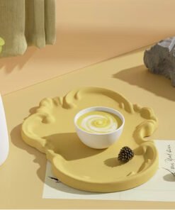 Alternative view of Vedini Concrete Embossed Lace Tray Resin Silicone Mold Glue DIY Asymmetrical European Plaster Storage Tray Fruit Tray JKB-3476