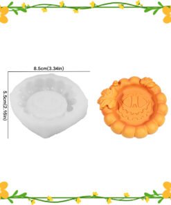 Alternative view of Vedini Concrete New Style Evil Pumpkin Bubble Coaster Silicone Mold Halloween DIY Embossed Ghost Face Plaster Tray JKB-3478