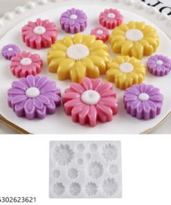 Vedini Candle Gypsum Resin Cement Sunflower Daisy Sunflower Crystal Chrysanthemum Flower Silicone Mold JKB-3464