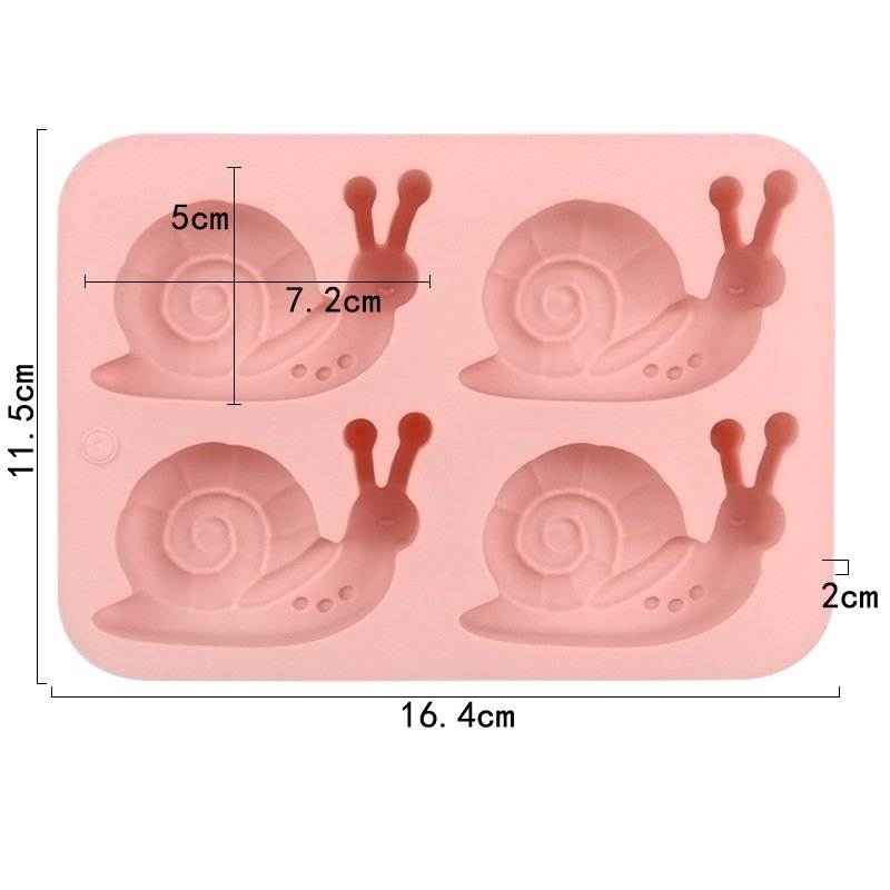 Vedini 4 Cavity Cartoon Snail Silicone Cake Mold DIY Handmade Cold-Processed Soap Mold, DIY Kits JKB-3447 - Image 2