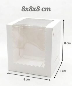 8x8x8 cm white window box for soaps and candles