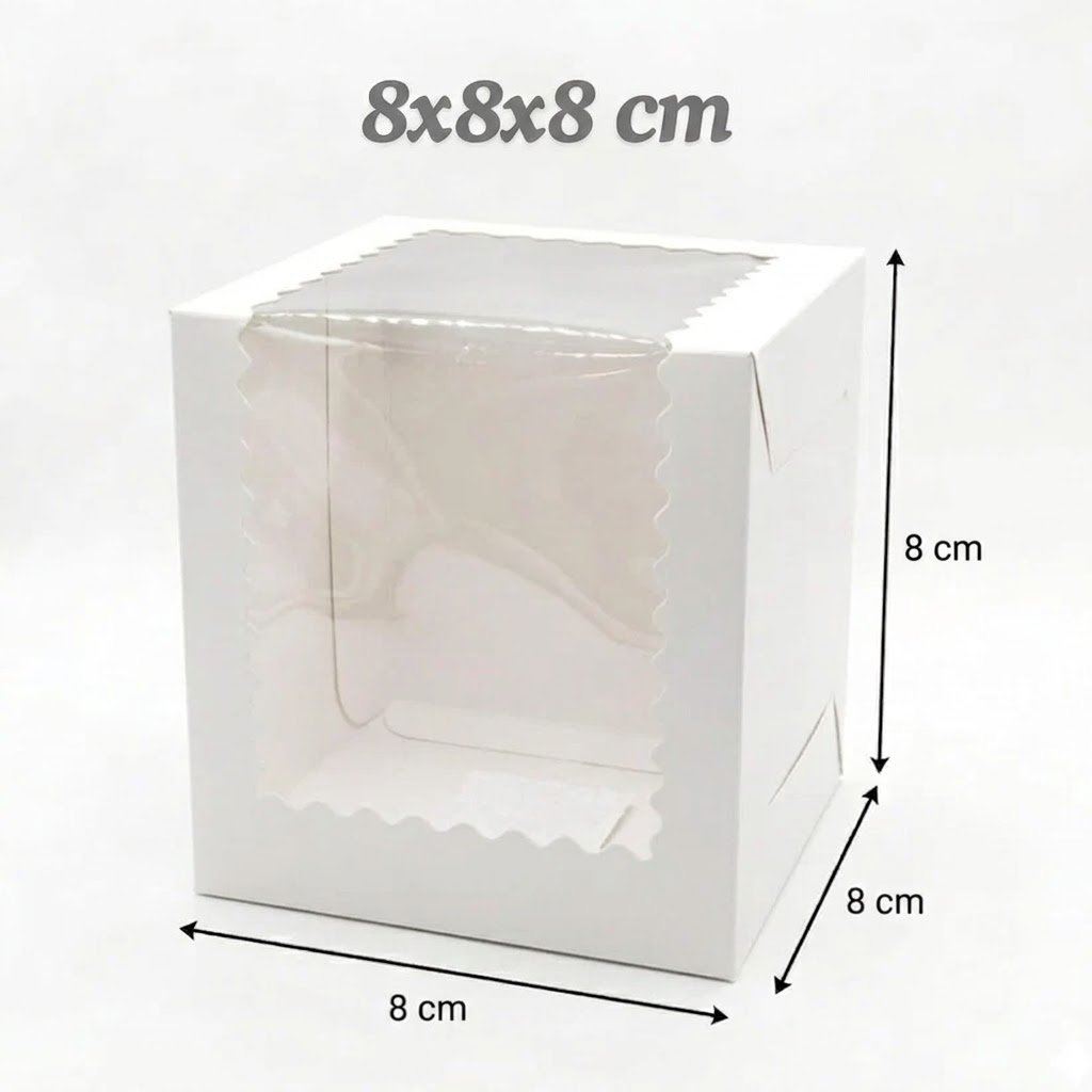8x8x8 cm white window box for soaps and candles