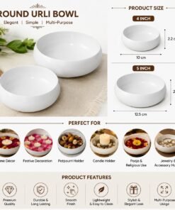 Round Urli Bowl – 4 Inch & 5 Inch White Decorative Bowl
