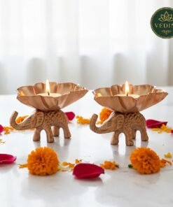 Elephant Diya Candle Holder Set | Diwali Pooja Decor