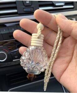 Alternative view of 10ml Crystal Ball Hanging Car Diffuser Bottle with Wooden Cap & Rope | Glass Aroma Perfume Bottle for Car & Home