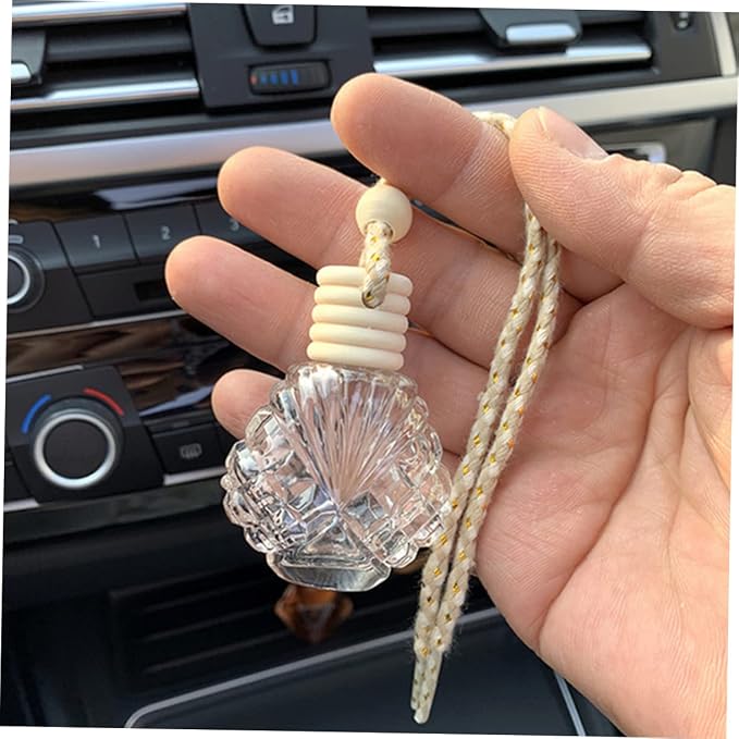 10ml Crystal Ball Hanging Car Diffuser Bottle with Wooden Cap & Rope | Glass Aroma Perfume Bottle for Car & Home - Image 2