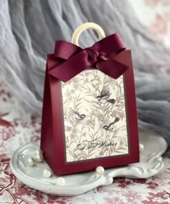 Wine Burgundy Maroon/red body with botanical and bird pattern