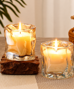Alternative view of 170ml Clear Textured Glass Candle Jar | Decorative Candle Vessel for Soy Wax, Scented & DIY Candles