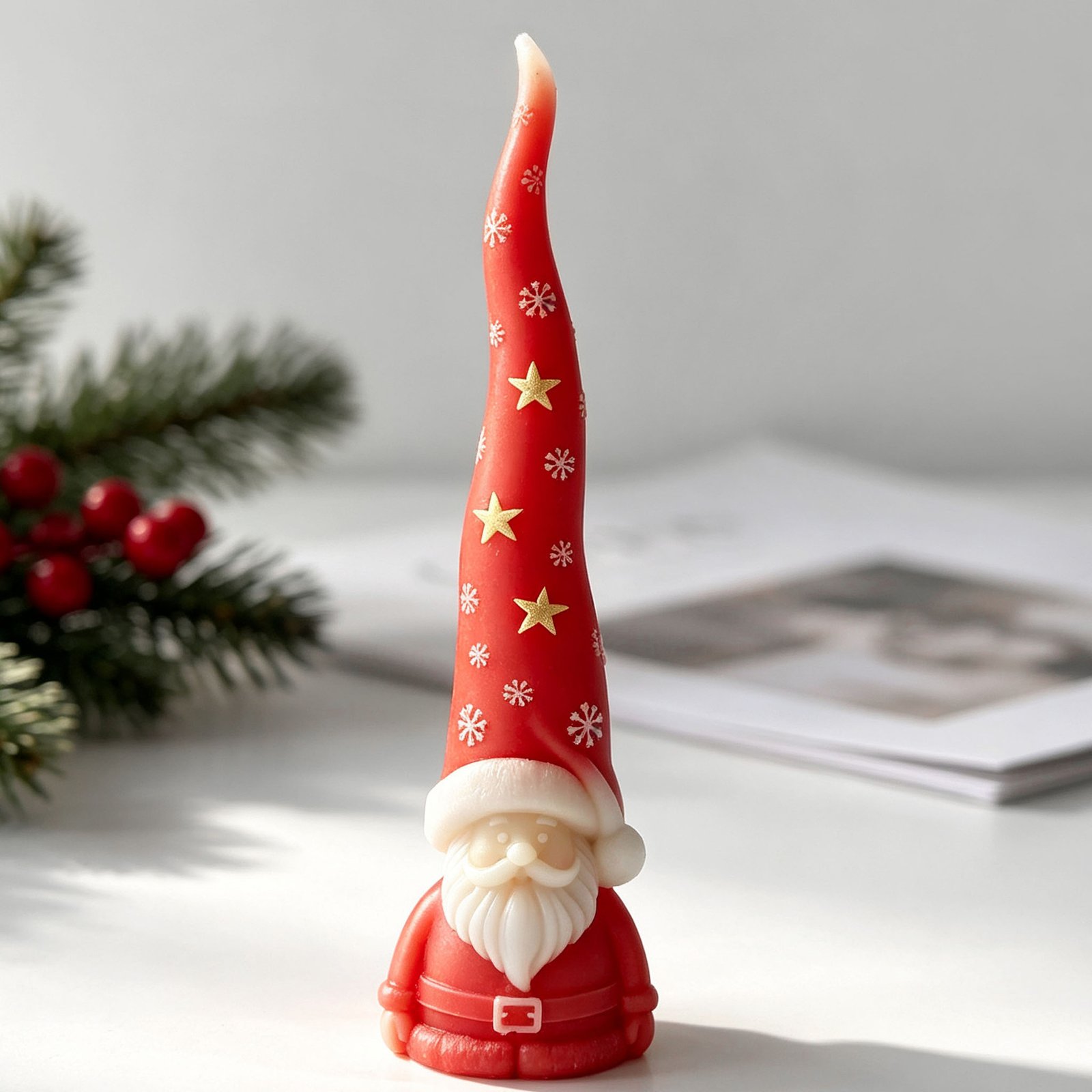3D Christmas Gnome Candle Silicone Mould | Santa Gnome Decorative Candle Making Mould | 18.5 cm Festive Candle Mould JKB-3522 - Image 4