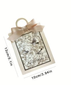 Alternative view of Vedini Window Gift Bag with Ribbon & Handle – Decorative Floral Gift Packaging Bag – 4 Designs(pack of 10)