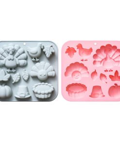 Alternative view of Vedini 10 Cavity Set of Turkey, Pumpkin Cake, and Other Harvest-Themed Silicon Mold JKB-3537