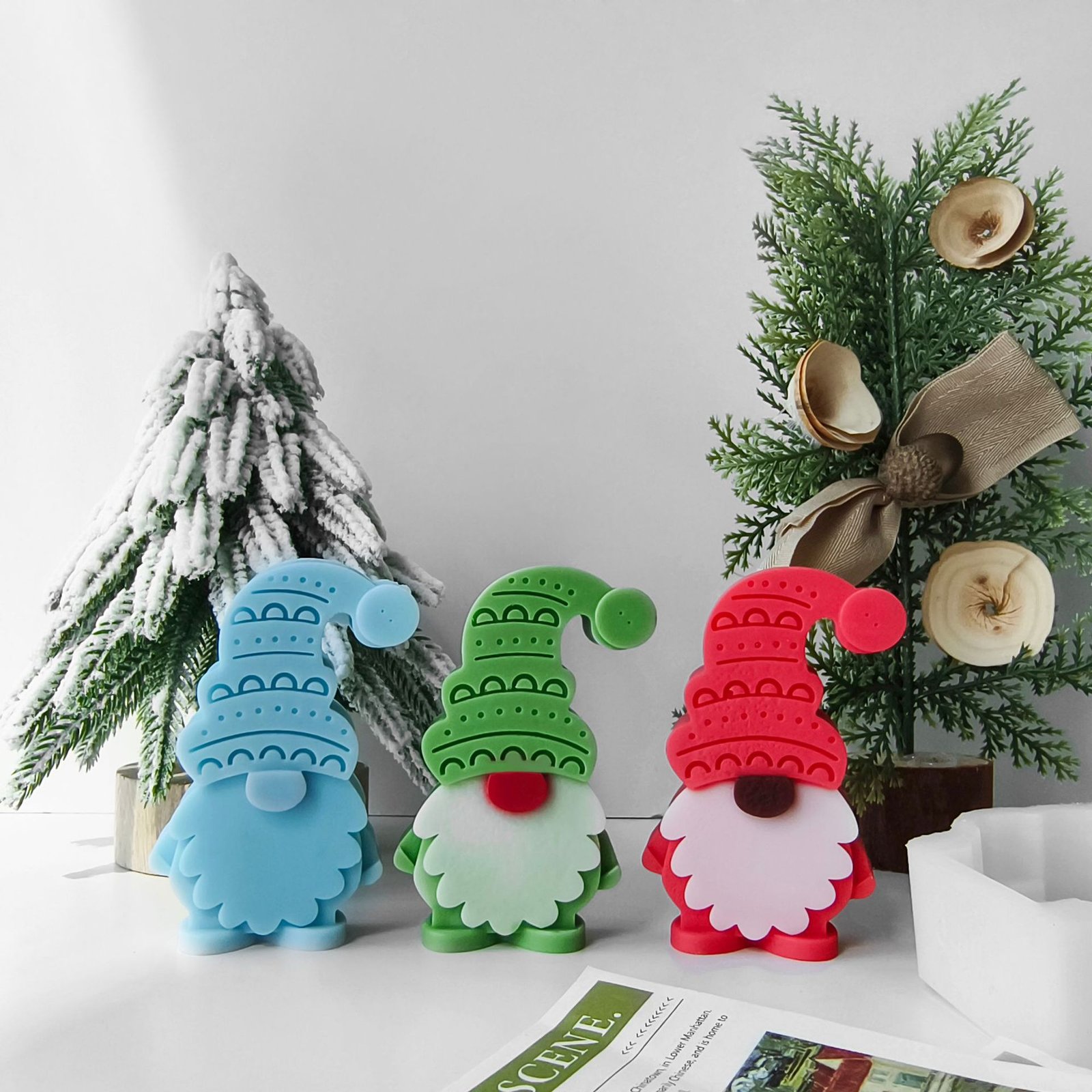 Christmas Elf Aromatherapy Candle Silicone Mold DIY Christmas Dwarf Candle Plaster Ornament Mold JKB-3572 - Image 4