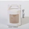Vedini Window Gift Box with Handle – Kraft Brown & White – 8.5×8.5×10cm(pack of 10) - Image 3