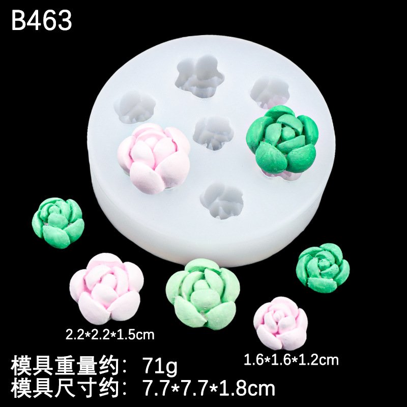 Vedini 7 Cavity Small Succulent Plant Silicone Mold JKB-3503 - Image 2