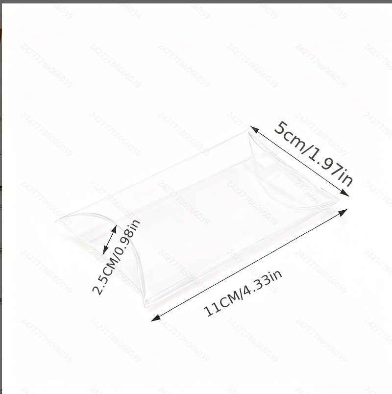 Clear Transparent PVC Pillow Box 11 × 5 × 2.5 cm | Transparent Pillow Shaped Packaging Box for Soap and Wax Sachet's, Gifts, Soaps & Return Gifts(Pack of 10) - Image 3