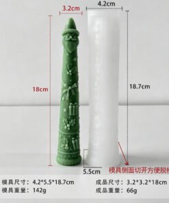 Alternative view of Santa Claus Christmas Cone Candle Silicone Mould | 18 cm 3D Santa Decorative Candle Making Mould | Festive DIY Candle Mould JKB-3521