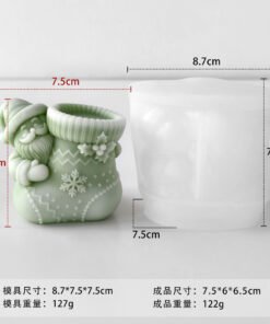 Alternative view of Vedini Santa Claus Christmas Stocking Scented Candle Silicone Mold DIY Christmas plaster pen holder vase ornament mold JKB-3517