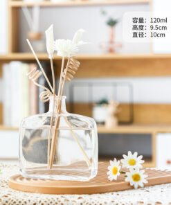 100ml Clear Glass Flat  Reed Diffuser Bottle | Decorative Aroma & Fragrance Oil Bottle